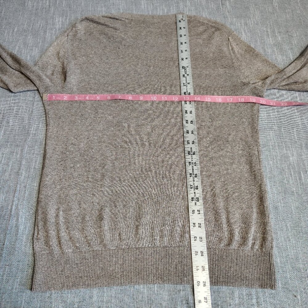 Banana Republic Sweater Size Medium Beige Silk Linen Striped Crewneck‎ - Picture 8 of 11